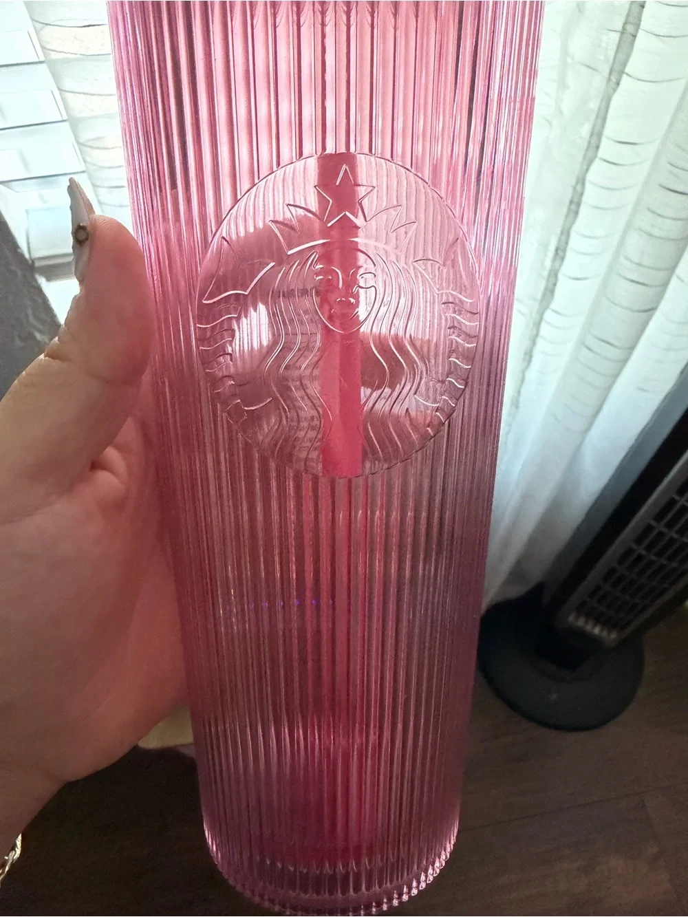 Pink Starbucks Tumbler with Strawberry Straw